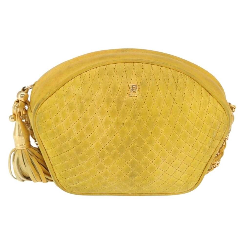 Bally Leather Shoulder Bag Yellow Gold